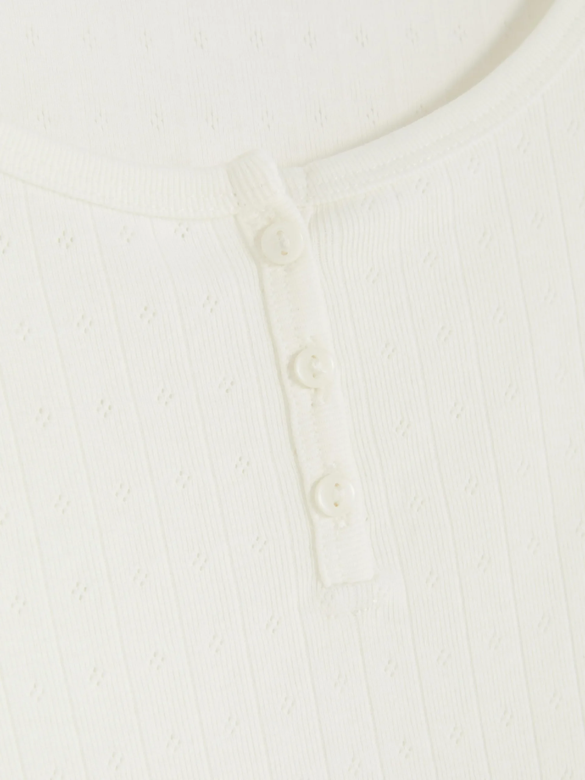 Haut De Pyjama En Pointelle Manche Longue