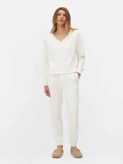 Haut De Pyjama Large à Manches Longues Et Col En V