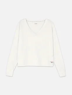 Haut De Pyjama Large à Manches Longues Et Col En V