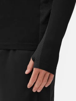 Haut De Sport à Manches Longues Et Col Zippé