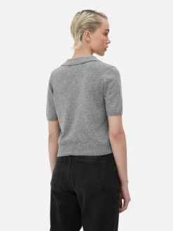 Haut En Maille Fine à Col Et Manches Courtes