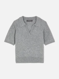 Haut En Maille Fine à Col Et Manches Courtes