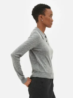 Haut Tricoté à Col Et à Manches Longues