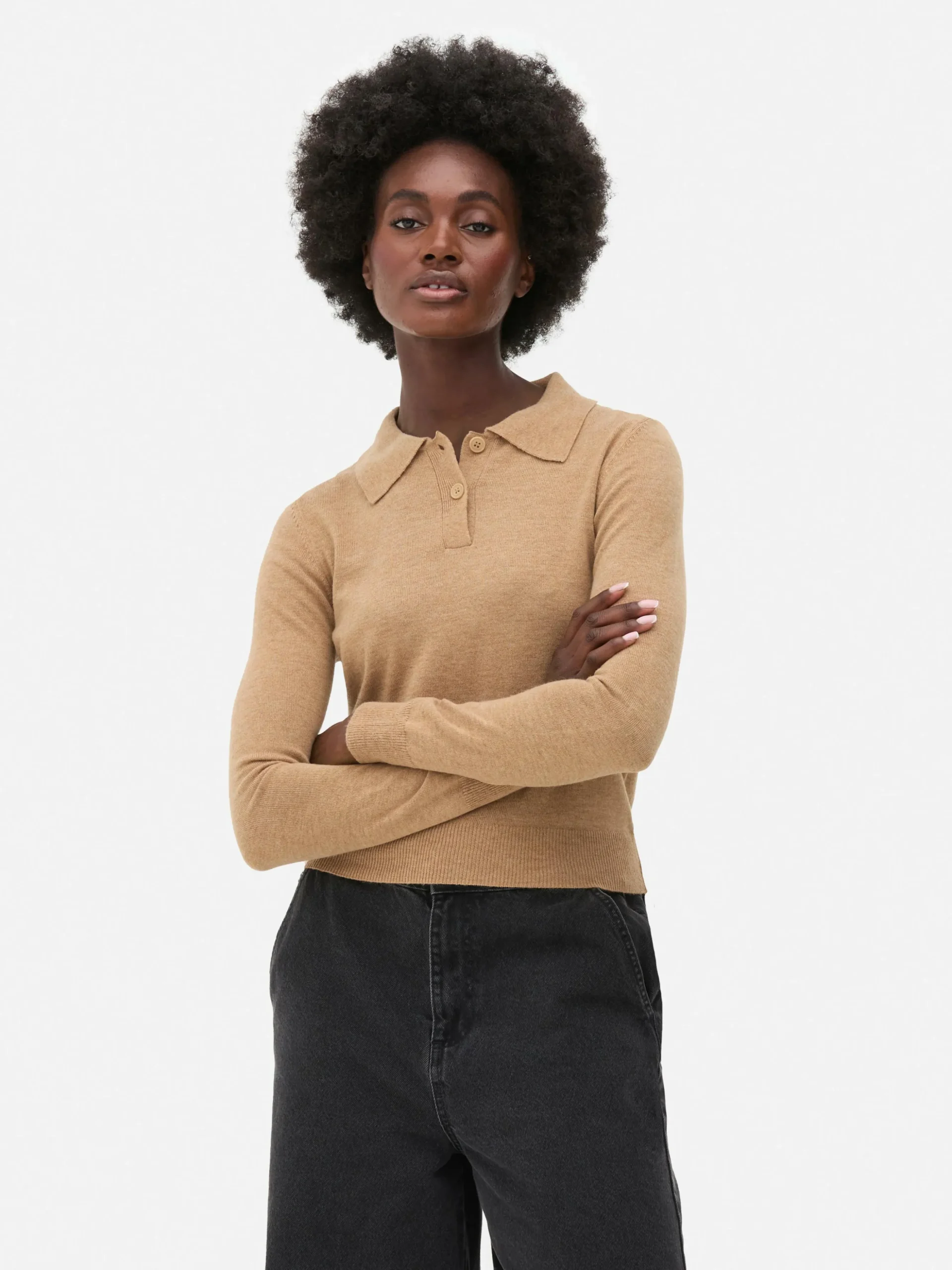 Haut Tricoté à Col Et à Manches Longues