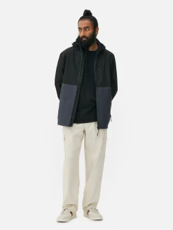 Imperméable Color Block à Poches Multiples