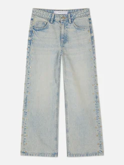 Jean Denim à Effet Vieilli Et Clous