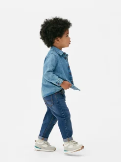 Jean Denim à Revers