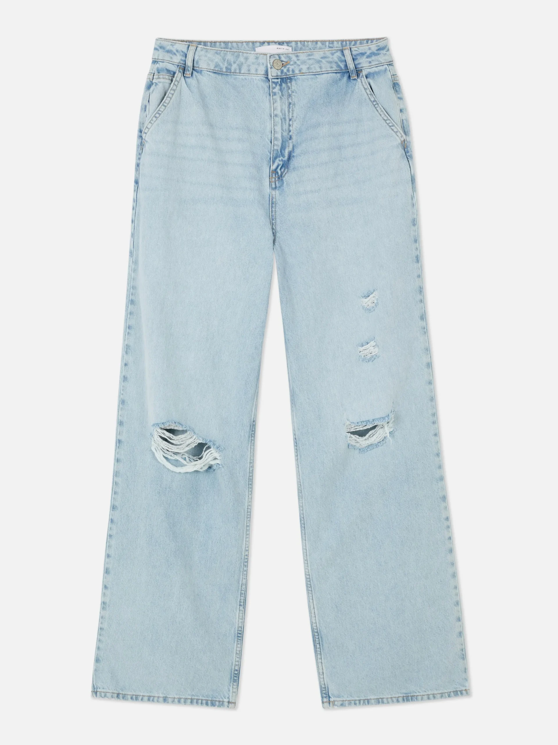 Jean Denim Ample à Effet Vieilli