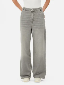 Jean Denim Ample à Effet Vieilli