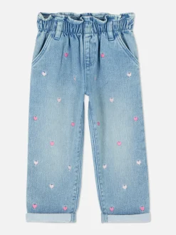 Jean Denim Brodé De Cœurs