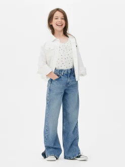 Jean Denim Large Fendu