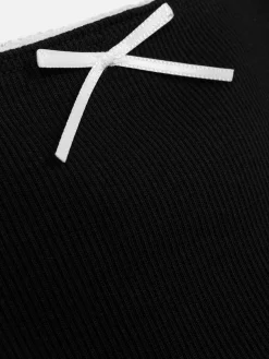 Jupe Côtelée à Bord Ondulé