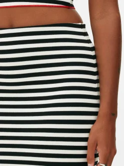 Jupe Mi-longue à Rayures Beetlejuice X Colleen Atwood à Coordonner