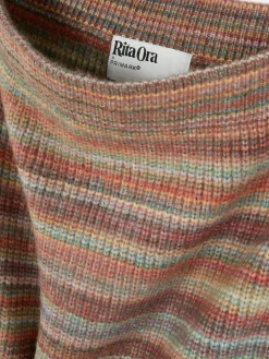 Jupe Mi-longue En Tricot Rayé Rita Ora à Coordonner