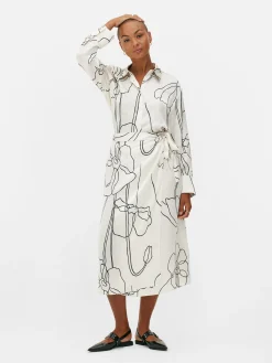 Jupe Portefeuille Mi-longue Graphique à Coordonner