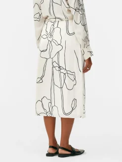 Jupe Portefeuille Mi-longue Graphique à Coordonner