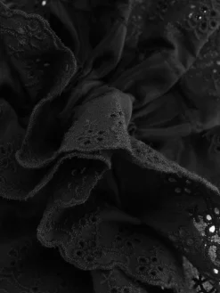 Large Chouchou Cheveux En Broderie Anglaise