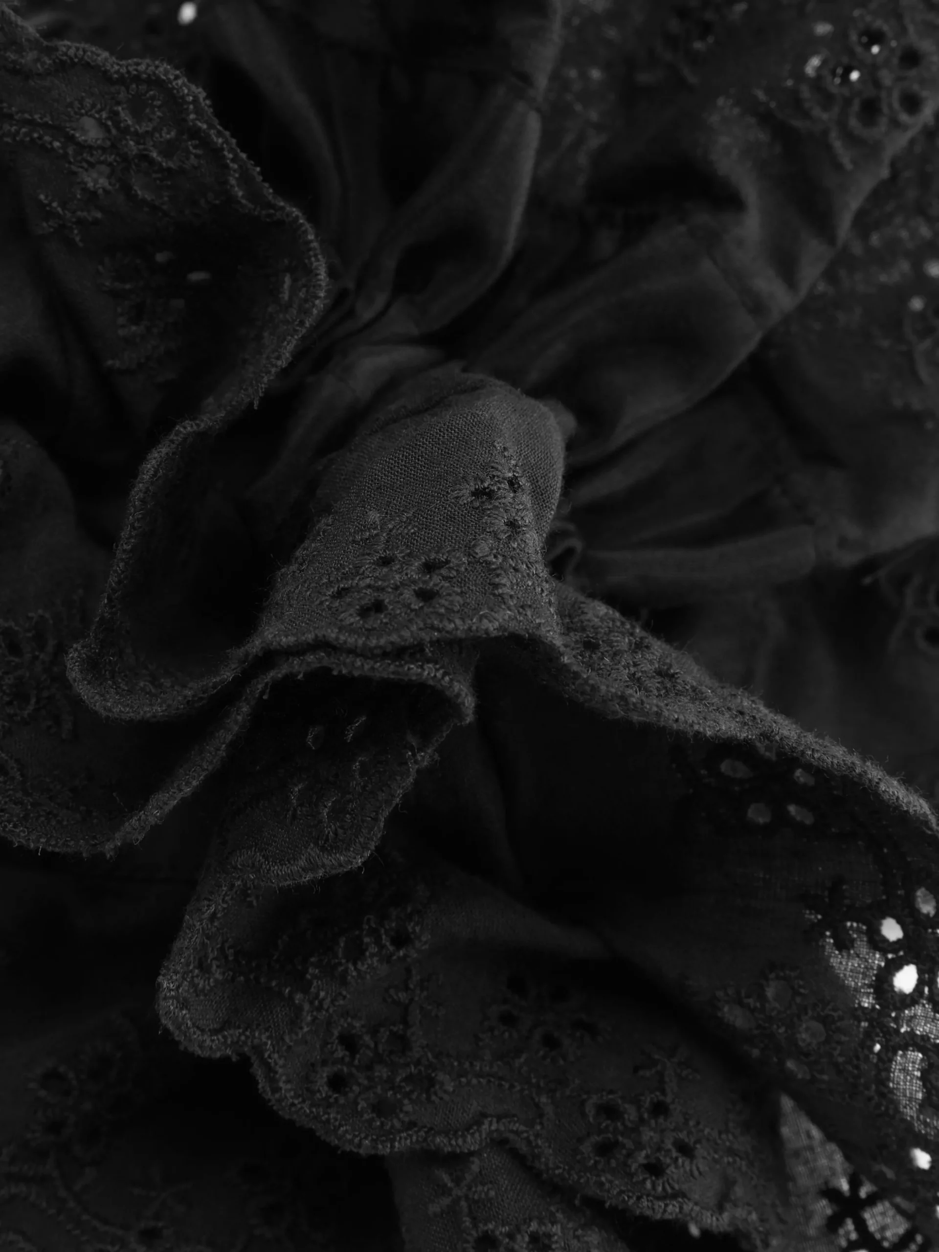 Large Chouchou Cheveux En Broderie Anglaise