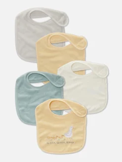 Lot De 5 Bavoirs En Tissu éponge Variés