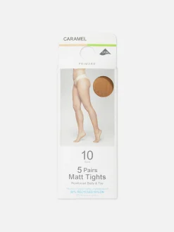 Lot De 5 Collants Mats 10 Deniers