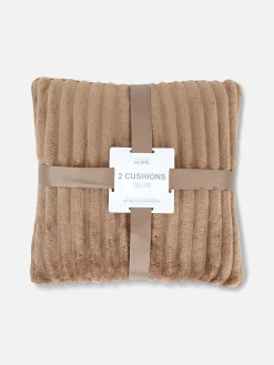 Lot De 2 Coussins Côtelés Confortables