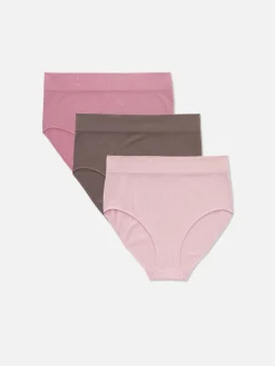 Lot De 3 Culottes Hautes Côtelées Sans Couture