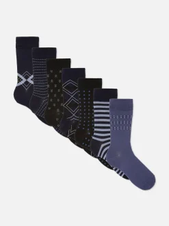 Lot De 7 Paires De Chaussettes à Motifs Variés