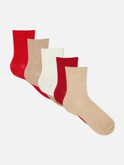 Lot De 5 Paires De Chaussettes Côtelées