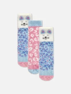 Lot De 2 Paires De Chaussettes Chaudes à Pois Et à Motif Animal