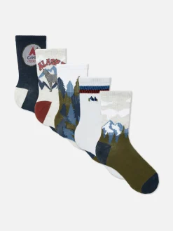Lot De 5 Paires De Chaussettes à Motif Paysage