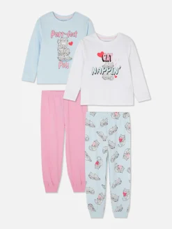 Lot De 2 Pyjamas Longs à Motif Chat