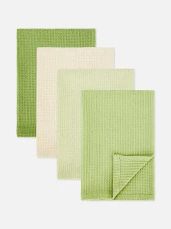 Lot De 4 Torchons Gaufrés