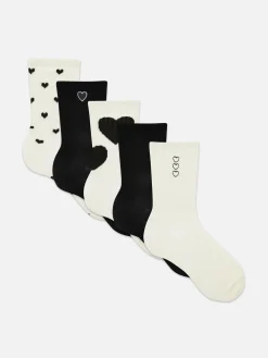 Lot De 5 paires De Chaussettes à Motif Cœur