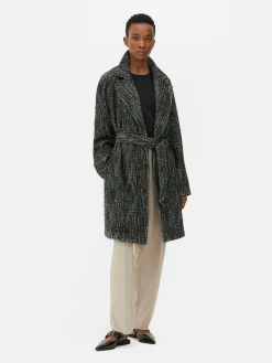 Manteau à Chevrons Avec Ceinture