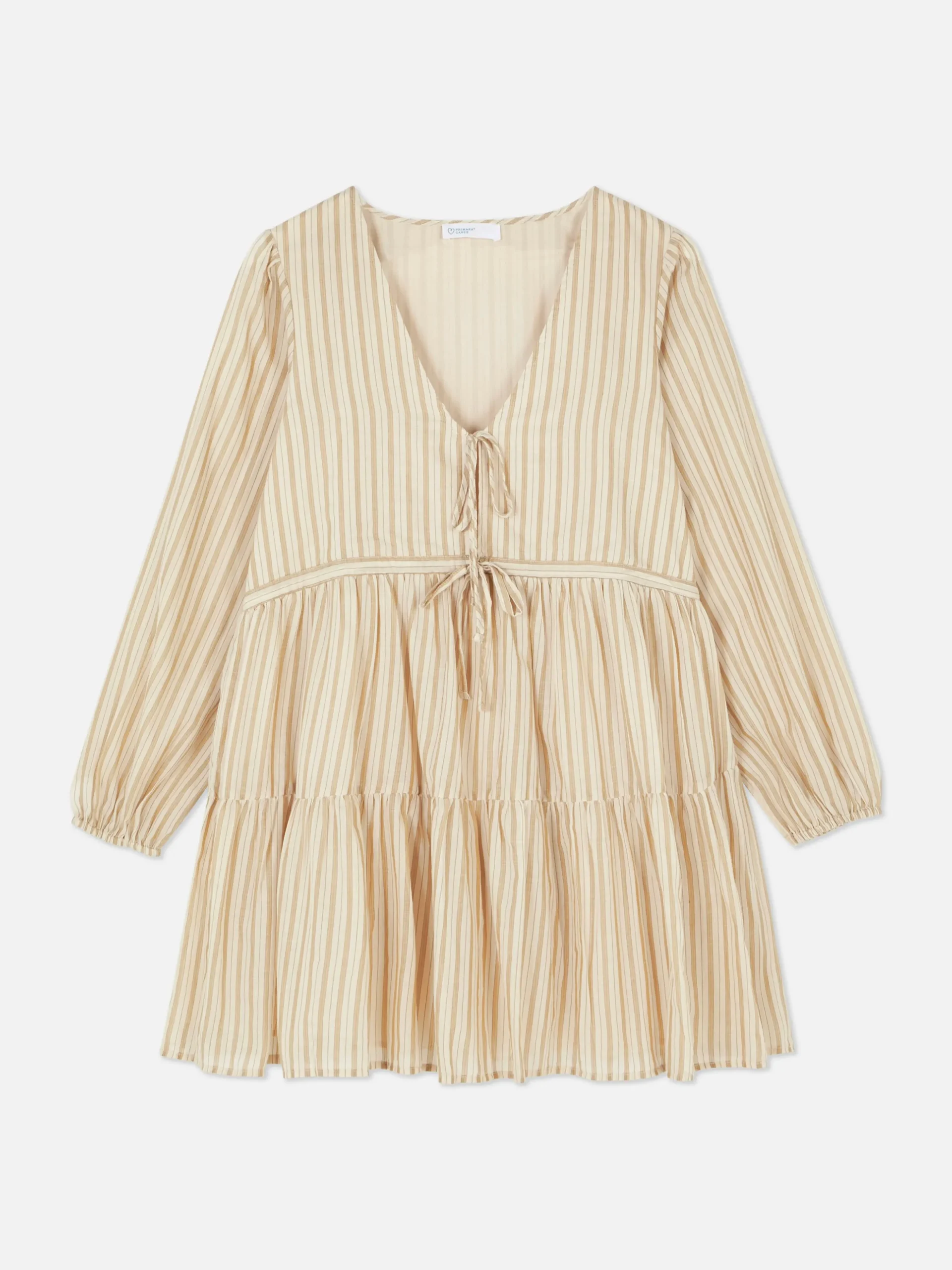 Mini Robe à Smocks Nouée Sur Le Devant