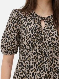 Mini Robe Froncée à Smock