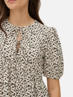 Mini Robe Froncée à Smock