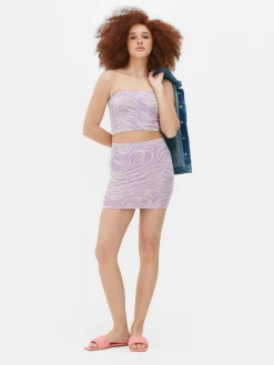 Mini-jupe Côtelée Sans Coutures