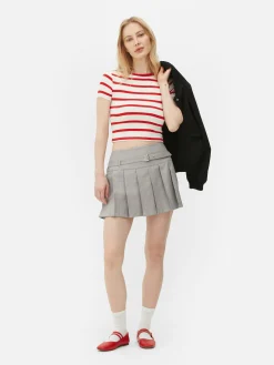 Mini-jupe Plissée à Boucle