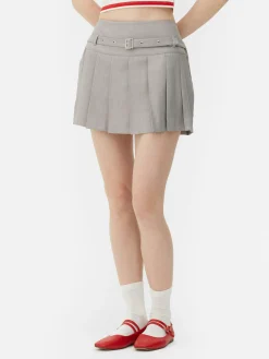 Mini-jupe Plissée à Boucle