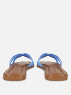 Mules à Lanières En Simili Cuir