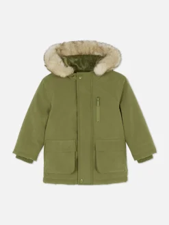 Parka à Capuche En Fausse Fourrure