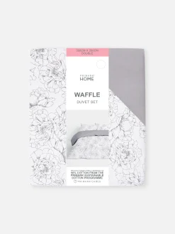 Parure De Lit Double Texturée à Fleurs