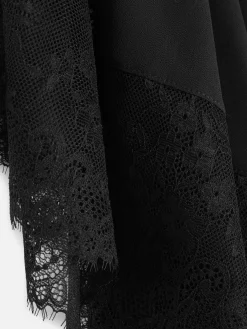 Peignoir Transparent à Finitions En Dentelle Effrangée