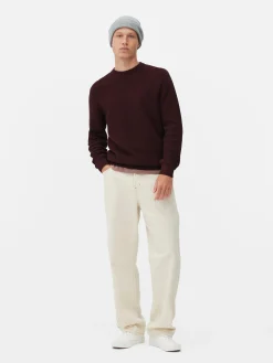 Pull à Col Ras-du-cou En Point De Panier Tressé