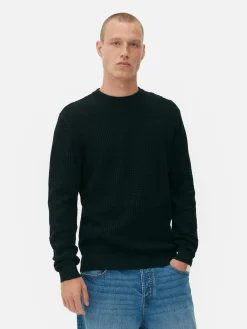 Pull à Col Ras-du-cou En Point De Panier Tressé