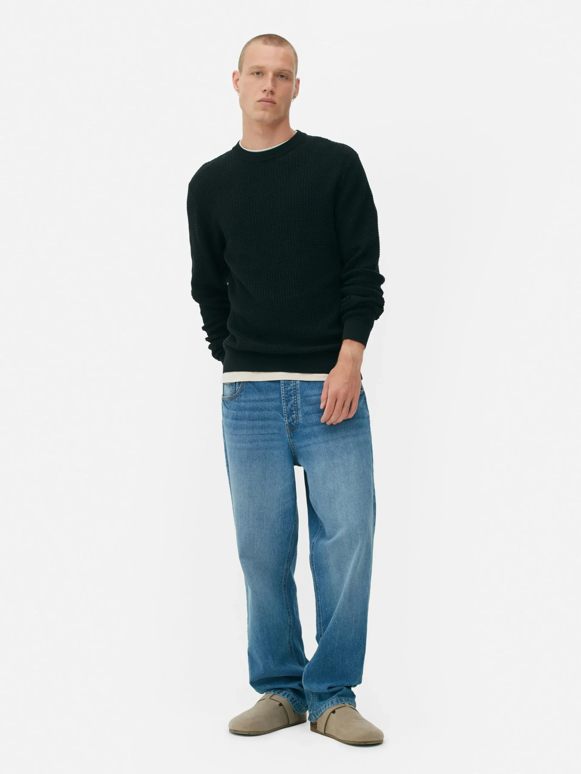 Pull à Col Ras-du-cou En Point De Panier Tressé