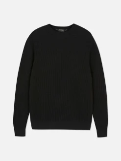 Pull à Col Ras-du-cou En Point De Panier Tressé