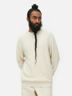 Pull à Col Ras-du-cou En Point De Panier Tressé