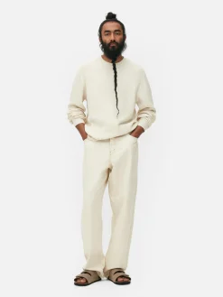 Pull à Col Ras-du-cou En Point De Panier Tressé